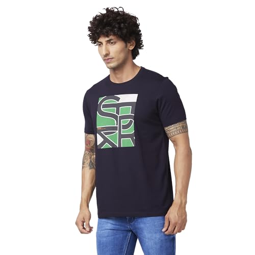 Image of Spykar Men's Solid Slim Fit T-Shirt