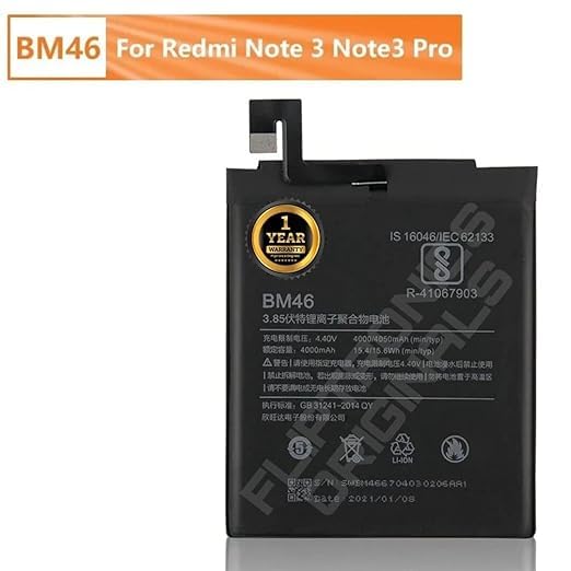 Image of BM46 Battery for Redmi Note 3 /3 Pro 2015116, 2015161 Battery with 1 Year Warranty** (DD252)