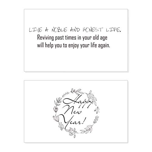 Tarjeta de felicitación conmemorativa de Año Nuevo para regalar deseos de vida noble