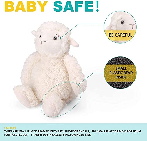 LotFancy Schaf Kuscheltier Lamm Plüschtier 30cm, Flauschige Lämmchen Stofftier, Geschenke für Kinder, Mädchen