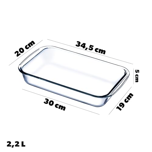 KADAX Auflaufform Set aus hitzebeständigem Glas, 3-teilig (1L, 1.5L, 2.2L), Ofenfeste Glasformen zum Backen, Kochen und Servieren… – Ansicht 6