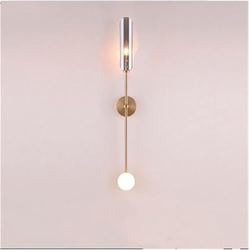 TOCAVE Lámpara de pared LED minimalista de bronce para vestíbulo lámpara de pared moderna para dormitorio mesita de noche pasillo lámpara de pared