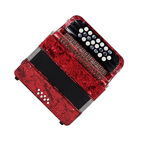 VENNSDIYU Acordeón 22 clave instrumento profesional adultos equipo educativo, Rojo Cover