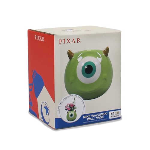 Macetero pared Disney Monstruos S.A. Mike Wazoski - Macetero cerámica - Macetero original - Decoración hogar Disney - Jarrón pared - Licencia oficial