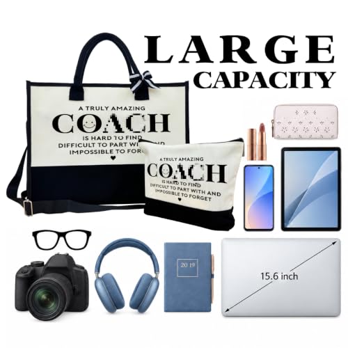 SUSZDOU Amazing Tote Bag, Canvas Tote Bag for Women with Zipper Closure, Shoulder Beach Bag,Female Trainers Gifts for Women, Makeup Bag - image 5