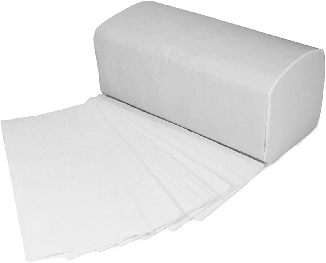 Hygiene VOS toallas de papel blanco brillante, 3200 hojas, 2 capas, pliegue en V en zigzag, 25 x 23 cm, para gastronomía, consultas, oficinas