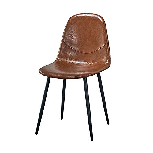 DENGSHENG SHOPS Nordic Home Modern Creative Casual Leather Back Cushion Metal Bracket Comfortable Restaurant Stool Ins Wind Net Red Desk Chair