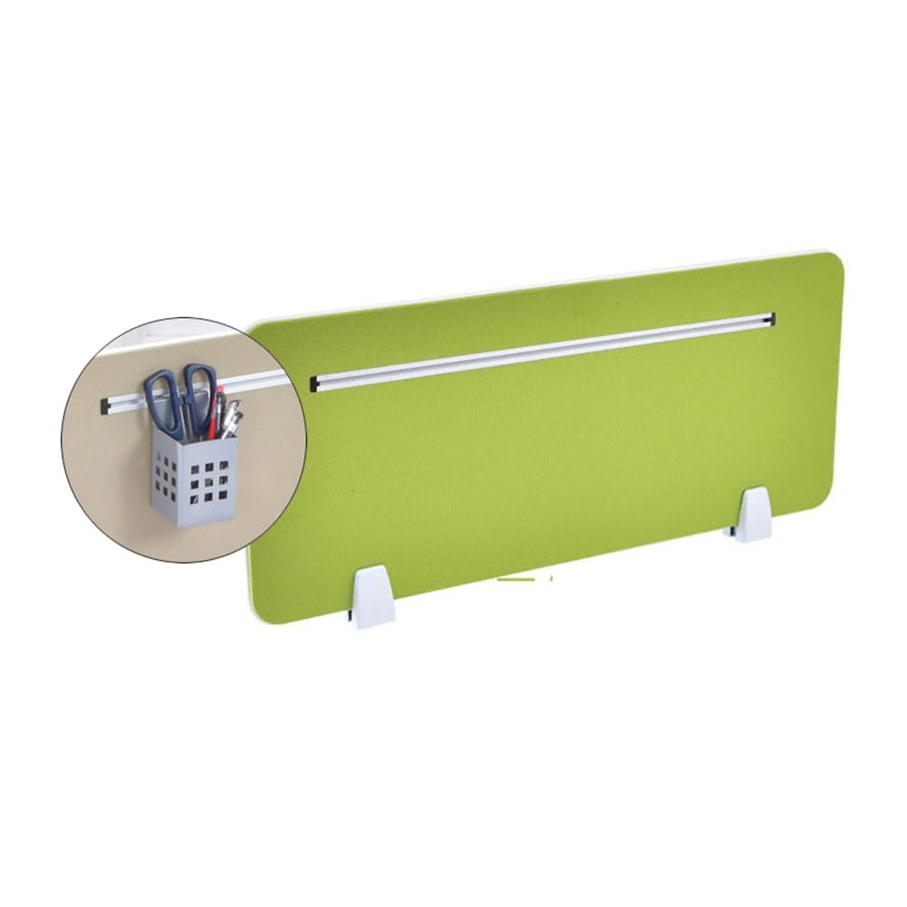 LWJSOCP Desk Privacy Divider, Desk Privacy Panel Desk Divider Acoustic Acoustic Partition Reduce Noise Visual Distractions, Slotted Partition Office(Green,100X30cm)