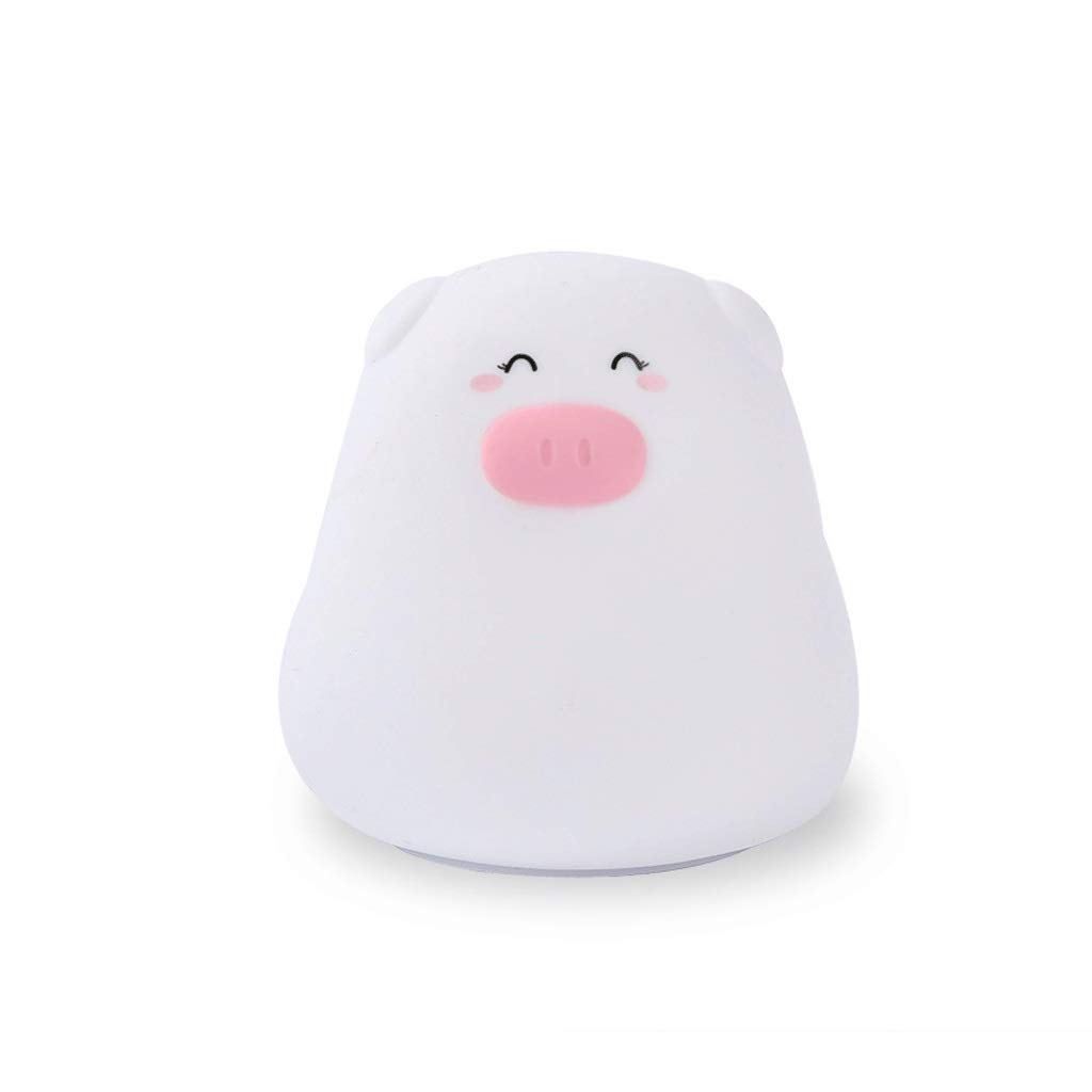 ADITAM Veilleuse Cochon Mignon Lampe en Forme de Dessin Animé Mignon Prenez Bon Soin des Enfants Sommeil (B) Double The Comfort