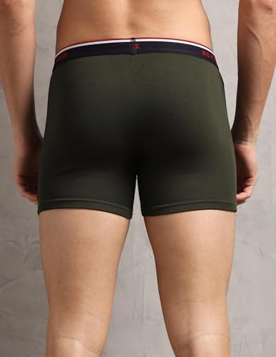 Image of U.S. Polo ASSN. Men's I667 Ribbed Cotton Mid Rise Underwear Trunks - Pack of 1