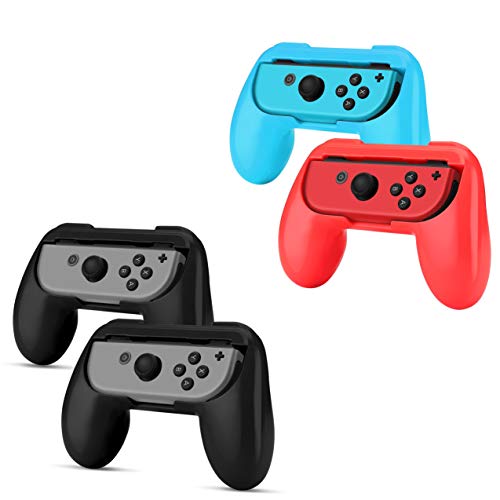 TNP Nintendo Switch Joy-Con Grip (4 Pack) - Comfortable Grip Wear Resistant Joy-Con Handle Game Controller Kit Accessory for Nintendo Switch (Red+Blue+Black) - Nintendo Switch TNP Nintendo Switch Joy-Con Grip (4 Pack) - Comfortable Grip Wear Resistant Joy-Con Handle Game Controller Kit Accessory for Nintendo Switch (Red+Blue+Black) - Nintendo Switch