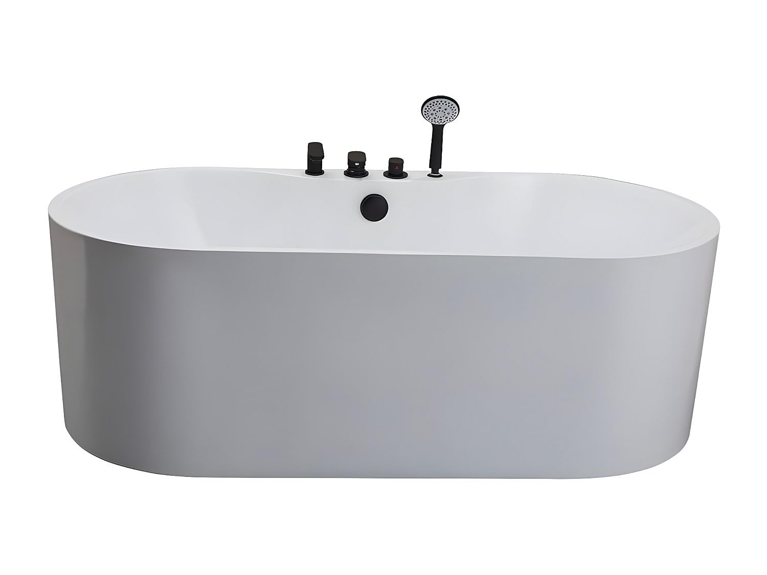 Vente-unique-BaÒera exenta STEPONA con grifo - 195 L - 150 x 75 x 58 cm - Blanco
