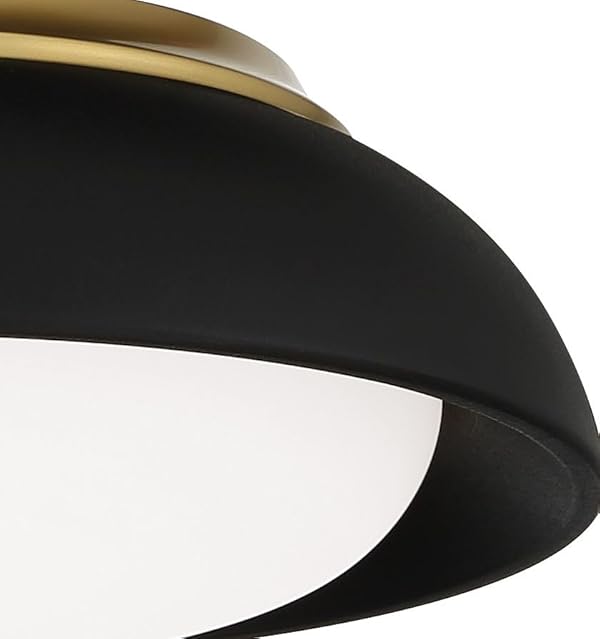 Minka Lavery 718-661-L Vantage LED Flush Mount, 1-Light, 20 Total Watts, 12-in H x 4.63-in W, Coal Black with Honey Gold Highlights by Minka Lavery - Image 3
