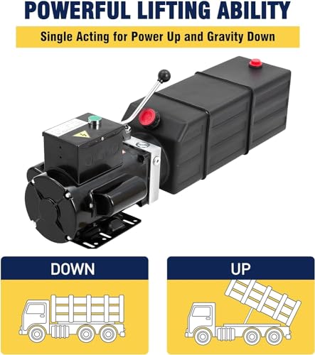 Image of Garvee Hydraulic Power Unit, 220V 15 QT Car Lift Hydraulic Pump Power Unit, Single Phase Hydraulic Power Unit, with 14 L Plastic Tank, Electric Hydraulic Power Unit, Used for Car Maintenance
