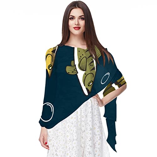 Châle en mousseline de soie léger et long style hijab vintage