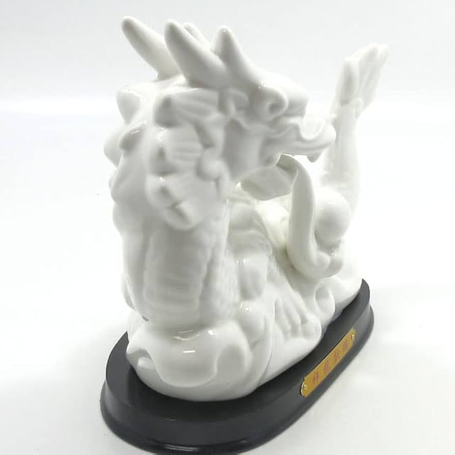 Amazon.co.jp: 白龍 置物 風水 白龍の置物 陶器 大サイズ 最大長