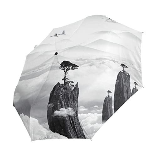 Parapluie pliant motif Chine traditionnelle avec système de résistance mécanique supérieure