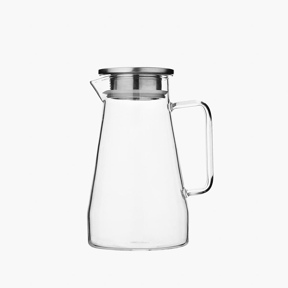 DelisogaCrystal Drink Ware Jug/Carafe With Lid Used for Drinks Water/Juice/Tea/Coffee with Gift Box Packing and Excellent Decorative and Classic Modern Design (1400 ml (47.3 oz))