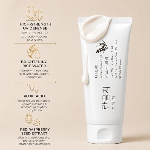 Image of Relief Sun Aqua-Fresh Korean Sunscreen Cream Gel, SPF 60+ PA++++, 60ml | Rice + B5 + Kojic Acid, Lightweight, Non-Greasy, No White Cast, Moisturizing & Calming