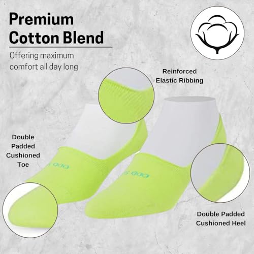 Image of Odd Sox - Basix Large No Show Socks - Soft Cotton Blend Low Profile Athletic Fit - Pastel & Bright Colors