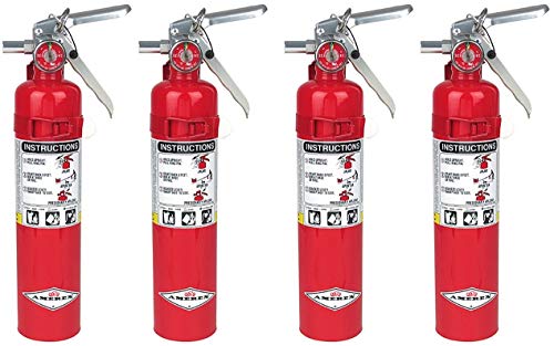 Amerex B417 2.5 ABC Dry Chemical Fire Extinguisher, with Wall Bracket, 4 Pack