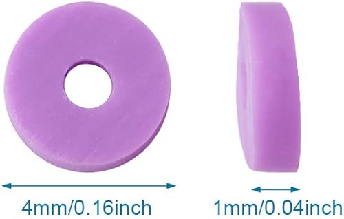 Miniatura 10 de Cheriswelry 380-400 unidshebra de arcilla polimérica de 0.236 pulgadas, cuentas de arcilla polimérica azul cielo, espaciador de disco redondo plano