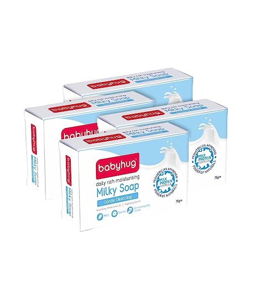 Babyhug Daily Rich Moisturising Milky Baby Soap (75g, Pack of 4