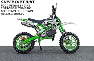 50Cc 2 Stroke Kids Super Dirt Bike -Best Off-Road Mini Motorcycle, Budget Friendly and Bike,Multicolor