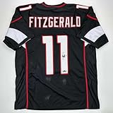 Facsimile Autographed Larry Fitzgerald Arizona Black Reprint Laser Auto Football Jersey Size Men's XL