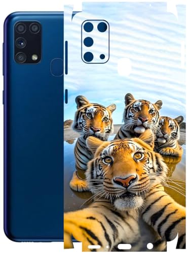 Image of AtOdds - Full Body Back Screen Guard Protector Film - Lamination Wrap Skin Sticker Compatible with Samsung Galaxy M31 | Scratchproof Matte Finish (Selfie)