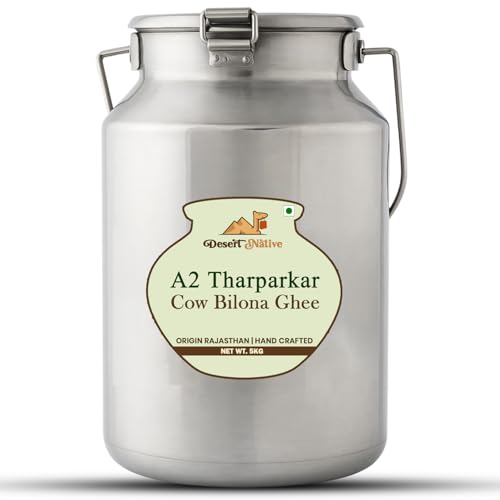 Image of Desert Native A2 Tharparkar Cow Vedic Bilona Cultured Ghee | Pure & Traditional, steel can