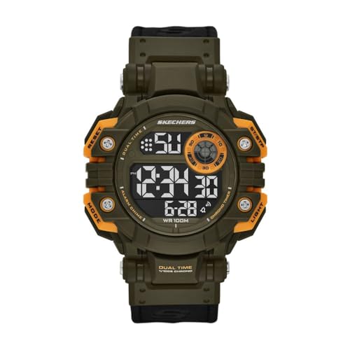 Montre numérique Skechers Allenford bracelet nylon vert lisible et léger