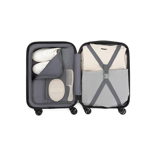 Bugatti Singapore 2-Piece ABS Hardside Luggage Set, Double Spinner Wheels, Expandable (Forest Green)2