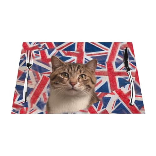 Set de table lavable anti-tache Union Jack pour repas intérieur