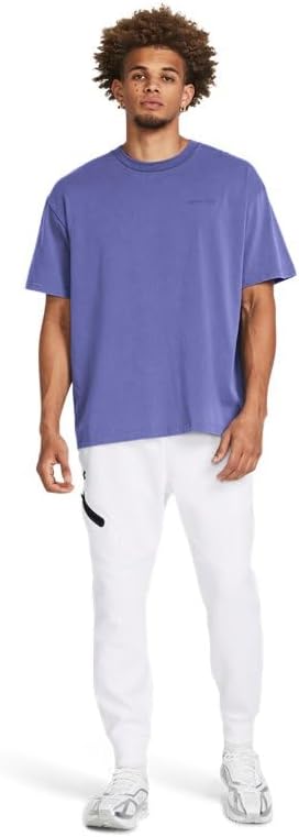 Under Armour Mens Unstoppable Fleece Joggers - Breathable and Stretchy XXL White-Black - Image 3