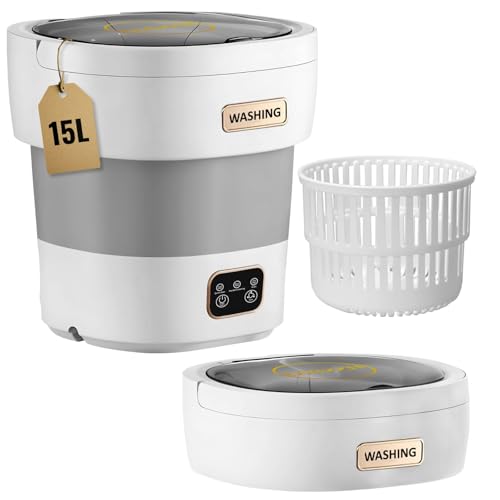 portable washing machine 15L small washer portable for underwear Delicate Cloths and light laundry Idel for Apartment Dorms Hotel and Camping