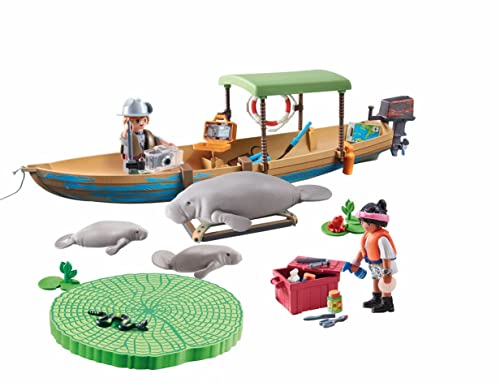 Pirogue Et Lamantins Wiltopia 71010 Playmobil La Boîte - vue 7