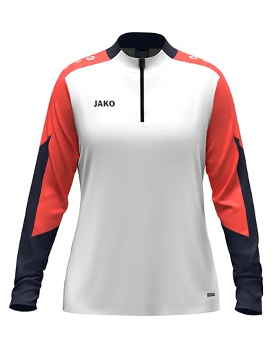 JAKO Damen Ziptop Dynamic, weiß/Coral/Marine, S – Ansicht 1