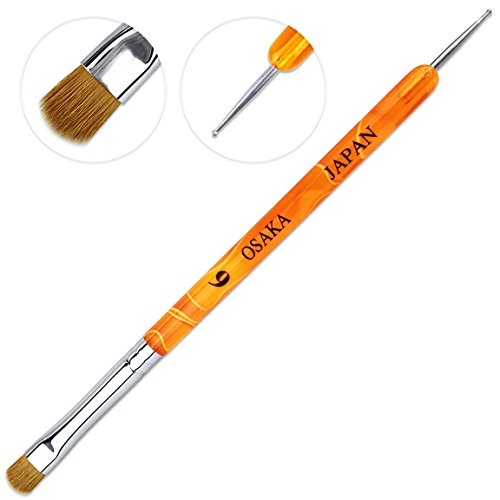 Osaka French Gel Nail Brush and Dotting Tool with Orange Acrylic Handle Size 6