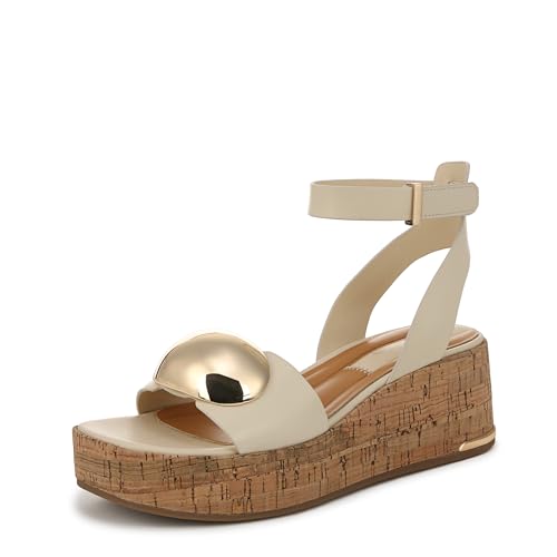 Franco Sarto Womens Taysha Wedge Sandal White Leather 6.5 M by Franco Sarto - Used condition - US$44.00