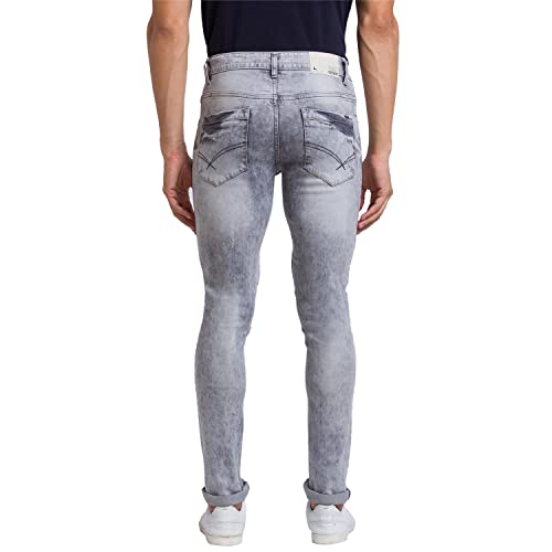 Image of Parx Men's Cotton Blend Jacquard Pattern Slim Tapered Fit Flat Front Jeans