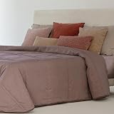 Antilo - Colcha Bouti Eyra en Color Malva para Cama de 150 - Efecto Lino, Acolchada en Rayas, Relleno Cálido y Ligero, Diseño Moderno y Duradero para Invierno