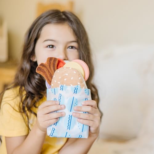 Melissa & Doug Sandwich Toy Shop - Wooden Play Food Sets for Children Kitchen Toys for Girls or Boys 3+ - Wooden Food Toys & Play Kitchen Accessories - Wooden Toy Food Set for Kids Kitchen Accessories - 8