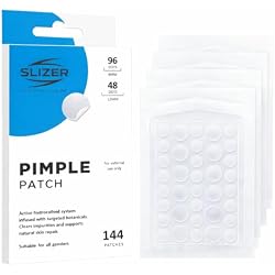 SLIZER Pimple Patches, 144 Count, Hydrocolloid Translucent Acne Spot Patches with Salicylic Acid & Tea Tree Oil, Invisible Blemish Patches for Fast Healing