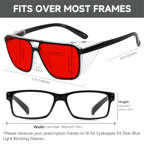 Image of Eyekepper Red Light Glasses, Blue Blocking for Sleep, Men Women, Fit over