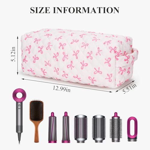 HiTotes Hair Tools Travel Bag Compatible with Dyson Airwrap Cute Quilted Travel Case for Shark Flexstyle Multi Compartments Hair Tools Organizer - image 4
