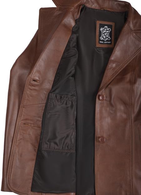 Decrum Real Leather Blazer Women - Casual Stylish Lambskin Leather Coat for Women - Image 2