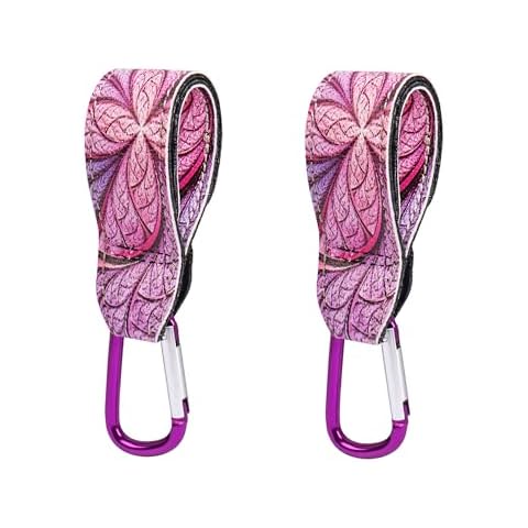 QIELIZI Baby Stroller Hooks for Hanging Bags,Hanging Diaper Bags Multipurpose Mommy Hooks for Grocery Shopping Bags,Purse, Backpack (2-Fractal Flower,2 Pack) Cover