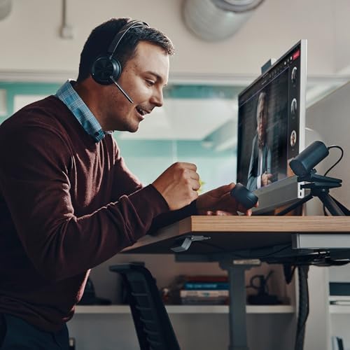 Auriculaires Poly Voyager Focus 2 sans fil Bluetooth avec Réduction de Bruit Microphone Boom et Base de Charge - vue 8