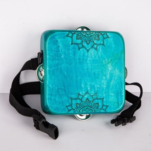 Cajón de viaje con varios tonos, caja portátil con bolsa de transporte/correa de instrumento con resonancia de sonido única (azul)